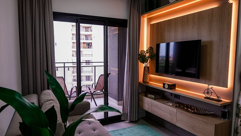 45B Apto premium elegante com suíte queen - Moov