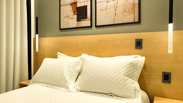 64B Studio premium aconchegante com sofá-cama